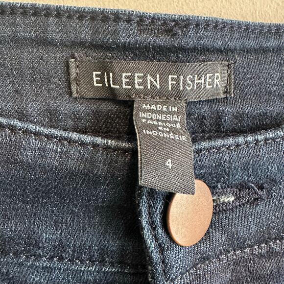Eileen Fisher Organic Cotton Stretch Straight Ankle Jean Utility Blue 4 - Picture 3 of 8